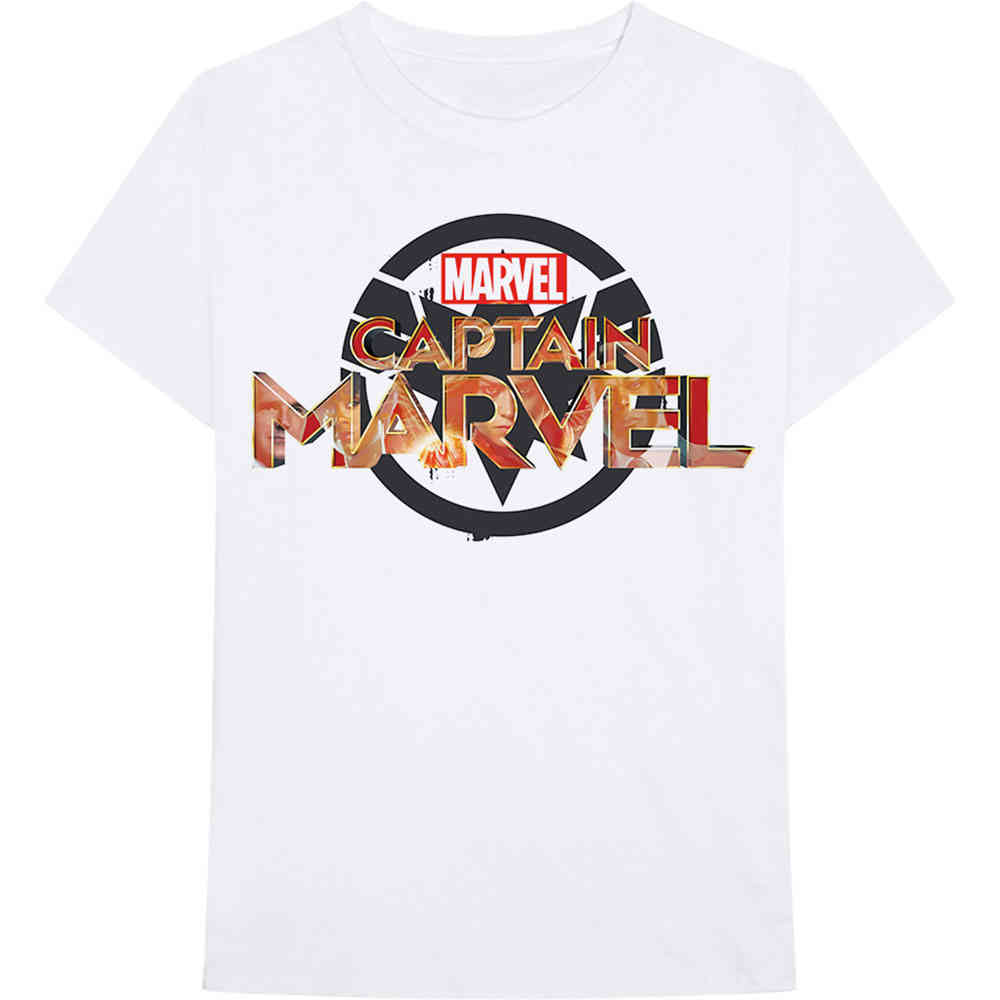 Marvel Captain Marvel - New Logo Tshirt Homme - Blanc